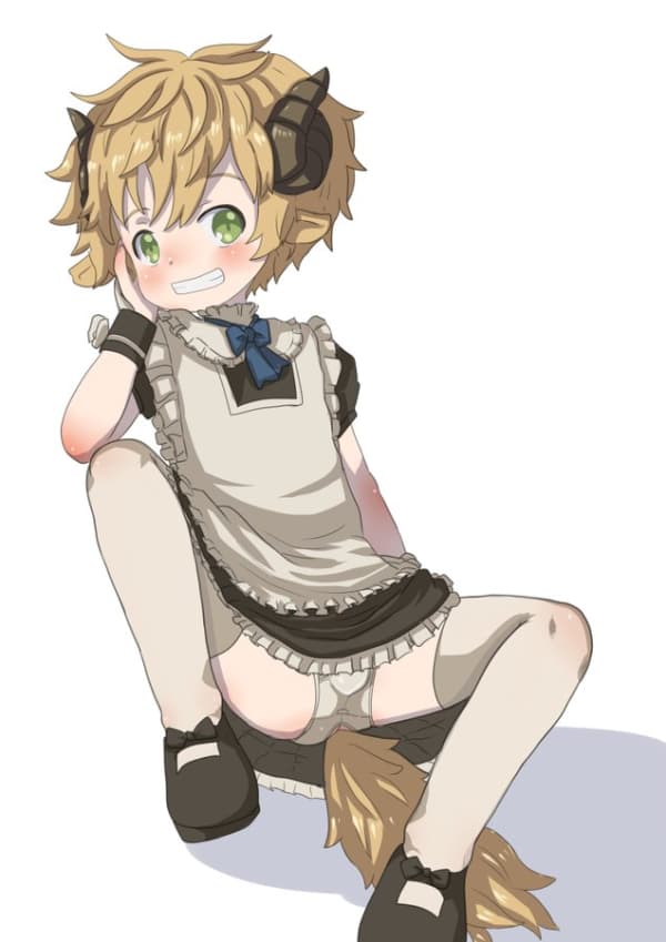 いたるイラストその４。メイド姿であらわな姿のめると。画像にタップするとPixivへリダイレクト。